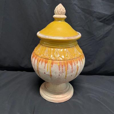 Pedestal Lidded Pottery Urn (B2-RG)