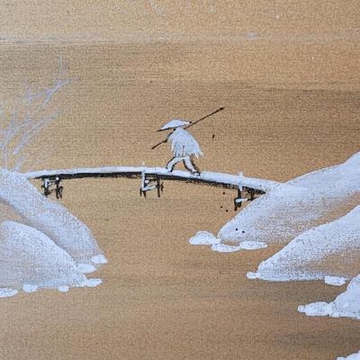 Vintage Handpainted 4 Seasons Silk Screen
