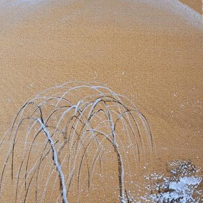 Vintage Handpainted 4 Seasons Silk Screen