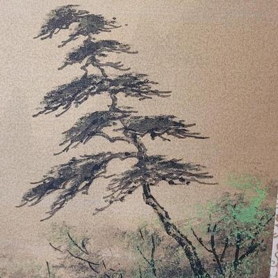 Vintage Handpainted 4 Seasons Silk Screen