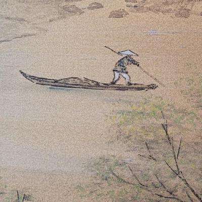 Vintage Handpainted 4 Seasons Silk Screen