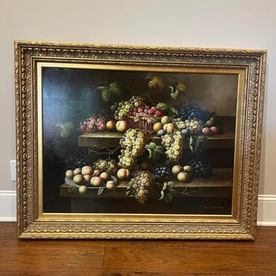 Framed Oil on Canvas Print By T. Henderson (B1-MG)