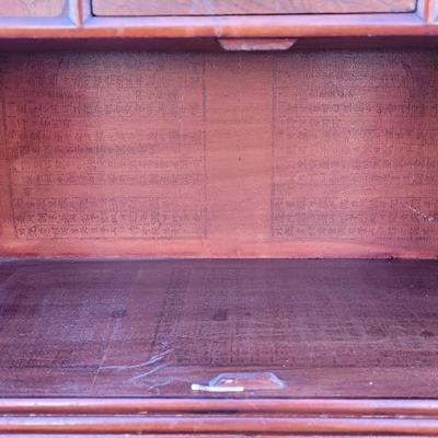Antique/Vintage Korean Brass & Wood Ornate Double Cabinet Scholar's Cabinet with 2 Locks & Keys