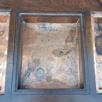 Antique/Vintage Korean Hibachi Coffee Table with 3 Drawers and 3 Copper Trays