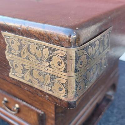Antique/Vintage Korean Hibachi Coffee Table with 3 Drawers and 3 Copper Trays