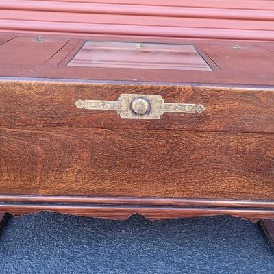 Antique/Vintage Korean Hibachi Coffee Table with 3 Drawers and 3 Copper Trays