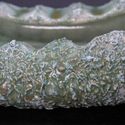 MCM Midcentury Textured Crystalline Ceramic California Pottery Console Art Bowl Ashtray Signed Artist Ro Shep