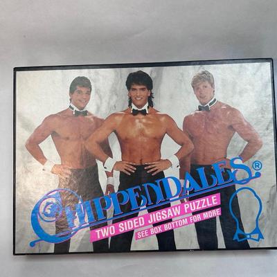 Retro Chippendales Dancers Double Sided Jigsaw Puzzle