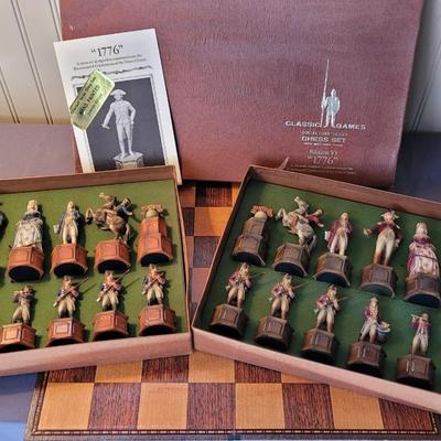 Vintage Classic Games Hand Painted Limited Edition VI Collector's 1776 Chess Set