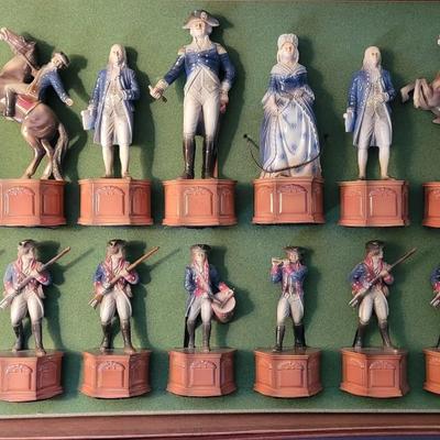 Vintage Classic Games Hand Painted Limited Edition VI Collector's 1776 Chess Set