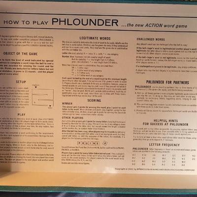 Vintage Phlounder Board Game