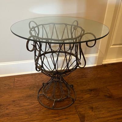 Pedestal Iron Table With Glass Top (B1-RG)
