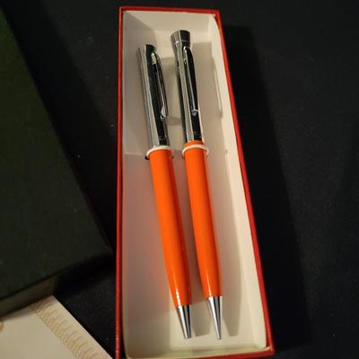 Pulsar Men's Watch, Pens, and a Brass Pocket Change Bowl (DR-DW)