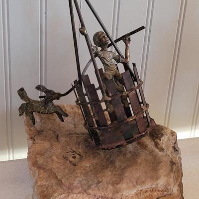 BijÃ¡n 'Around the World' Copper Whimsical Sculpture