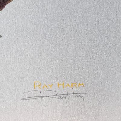 Signed Ray Harm 'Tufted Titmouse' Lithograph