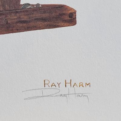 Signed Ray Harm 'Evening Grosbeak' Lithograph
