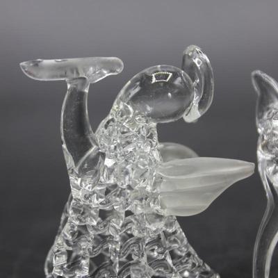 Minature Twisted Art Glass Figurines Winged Angel & Reindeer Animal