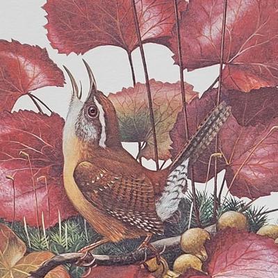 Signed Ray Harm 'Carolina Wren' Lithograph