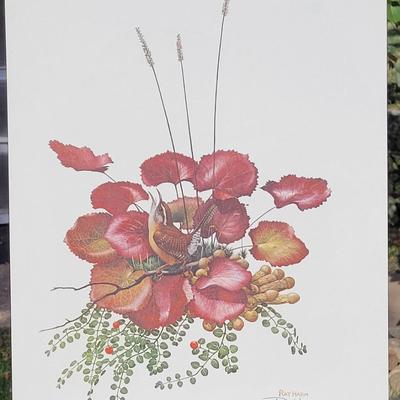 Signed Ray Harm 'Carolina Wren' Lithograph