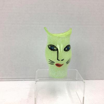 926 Kosta Boda "Open Minds" Miniature Signed Cat Vase