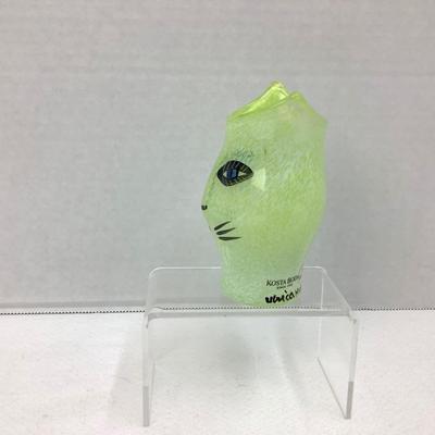 926 Kosta Boda "Open Minds" Miniature Signed Cat Vase