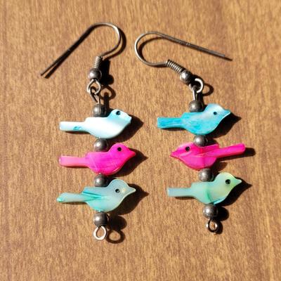 Native American Bird Fetish Earrings