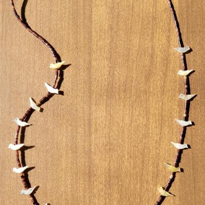 Navajo Bird Fetish and Heishi Bead Necklace