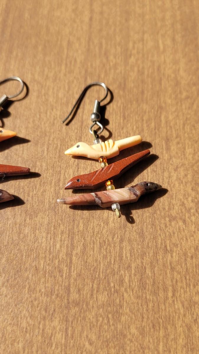 Antique cheapest bird fetish earrings