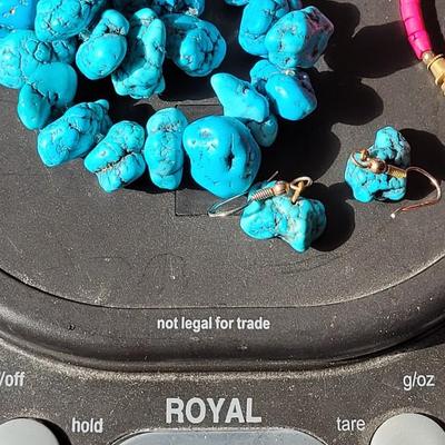 Chinese Turquoise and Pink Heishi Bead Necklace