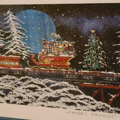 Pencil Signed and Numbered "Santa's Express" by Fred Bonn (DR-DW)