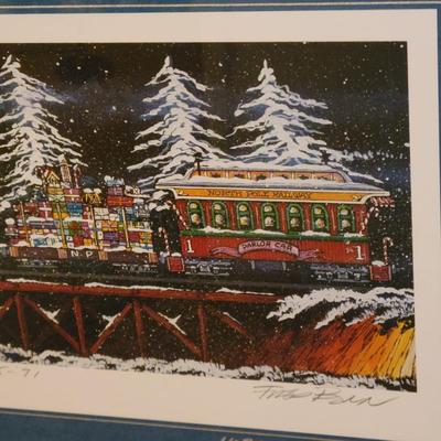Pencil Signed and Numbered "Santa's Express" by Fred Bonn (DR-DW)