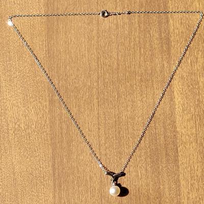 14k White Gold Chinese Pearl  Necklace