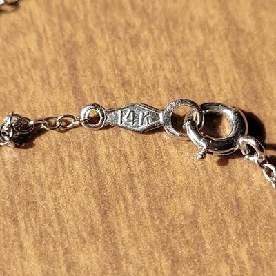 14k White Gold Chinese Pearl  Necklace