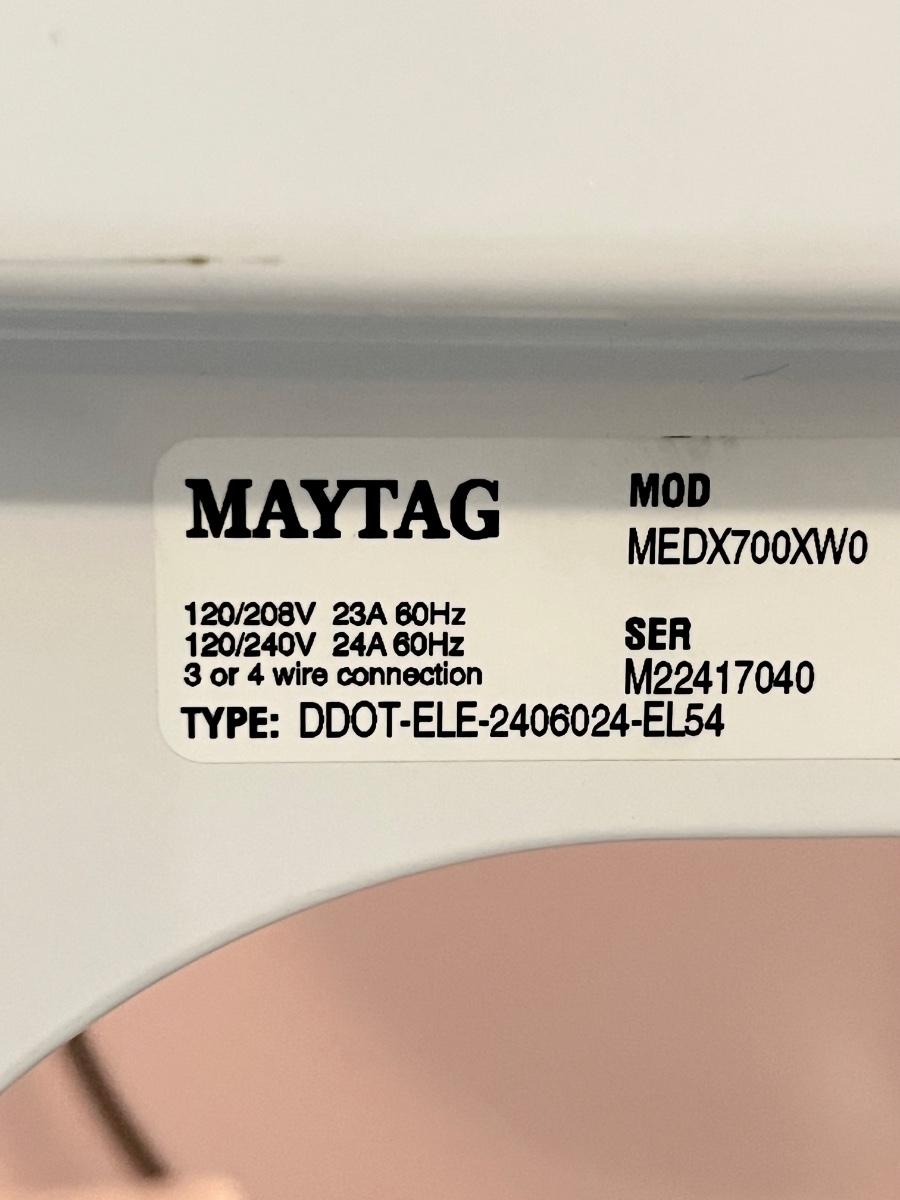 MAYTAG Bravos Commercial Technology Electric Dryer 2012