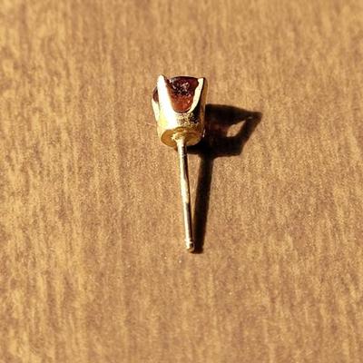 14k Gold Orange Fire Opal and Garnet Earrings