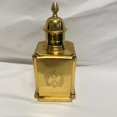 Etched Brass Lidded Jar (B2-RG)