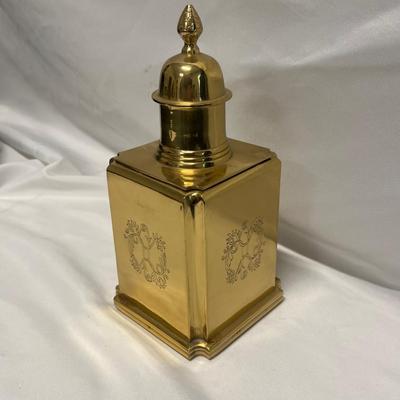Etched Brass Lidded Jar (B2-RG)