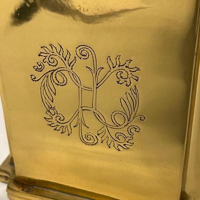 Etched Brass Lidded Jar (B2-RG)