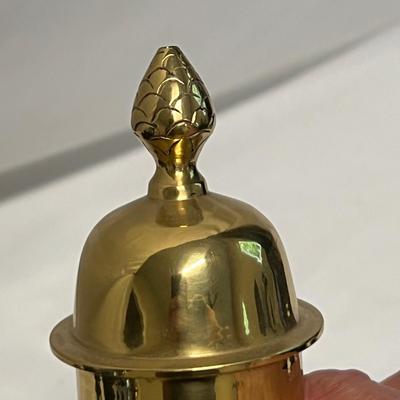 Etched Brass Lidded Jar (B2-RG)