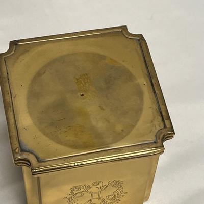 Etched Brass Lidded Jar (B2-RG)