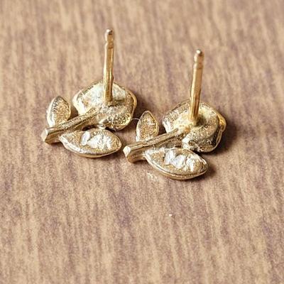14k Gold Rose Stud Earrings