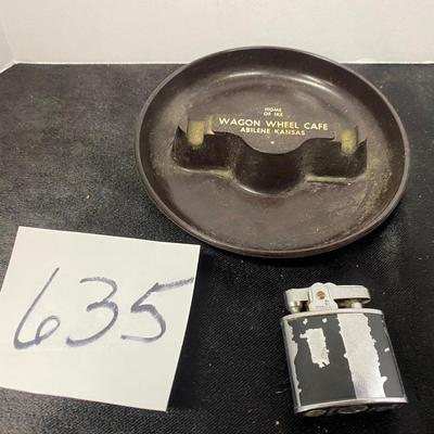 Vintage Ash Tray and Cigarette Lighter