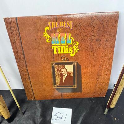 Mel Tillis and 3 Vintage Fishing Poles