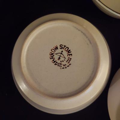 Arrow Stone Pueblo Sands Showa Japanese Stoneware Bowls and Sugar Dish (K-BBL)
