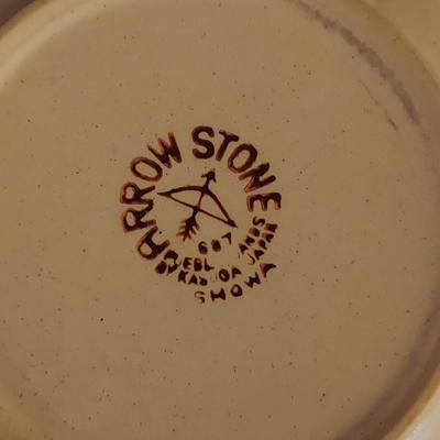 Arrow Stone Pueblo Sands Showa Japanese Stoneware Bowls and Sugar Dish (K-BBL)