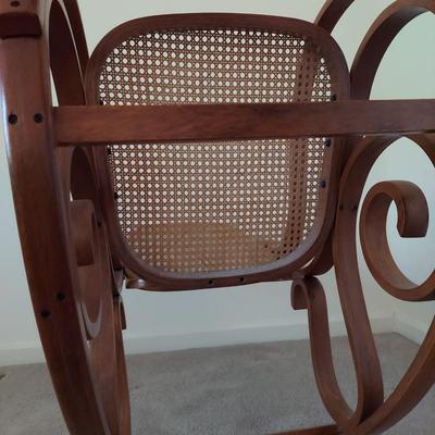 Vintage Bentwood & Cane Thonet Style Rocking Chair (B1-BBL)