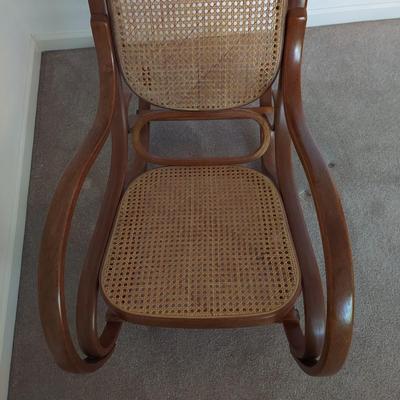 Vintage Bentwood & Cane Thonet Style Rocking Chair (B1-BBL)