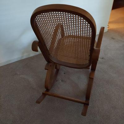 Vintage Bentwood & Cane Thonet Style Rocking Chair (B1-BBL)