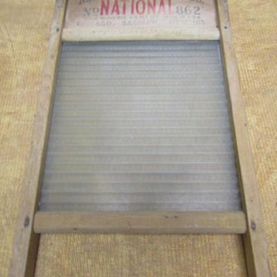 Antique National Washboard Co. Glass Washing Board- No. 862