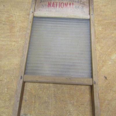 Antique National Washboard Co. Glass Washing Board- No. 862